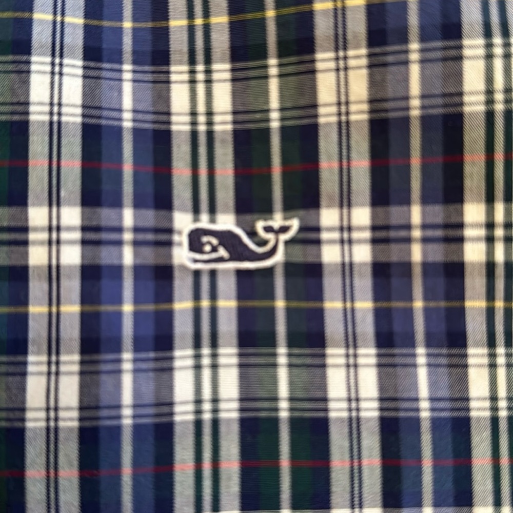 Cotton Men’s Whale Shirt Plaid M